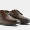 Brown lace up leather Brogue Derby shoes