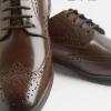 Brown lace up leather Brogue Derby shoes