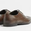 Brown lace up leather Brogue Derby shoes