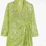 Petite Lime Green Sequin Dress