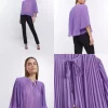 Purple Pleated Blouse