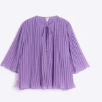 Purple Pleated Blouse