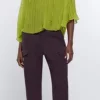 Lime Pleated Blouse