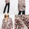Brown Animal Print Oversized Blouse