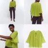 Lime Pleated Blouse