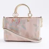 Pink Jacquard Studded Tote Bag