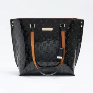 Black RI Monogram Shopper Bag