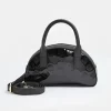 Black RI Monogram Half-Moon Handbag