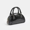 Black RI Monogram Half-Moon Handbag