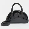 Black RI Monogram Half-Moon Handbag