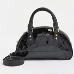 Black RI Monogram Half-Moon Handbag