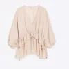 Cream Ruffle Blouse