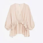 Cream Ruffle Blouse