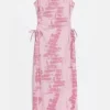 Pink Cut Out Midi Dress