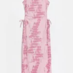 Pink Cut Out Midi Dress