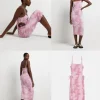 Pink Cut Out Midi Dress