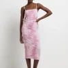 Pink Cut Out Midi Dress