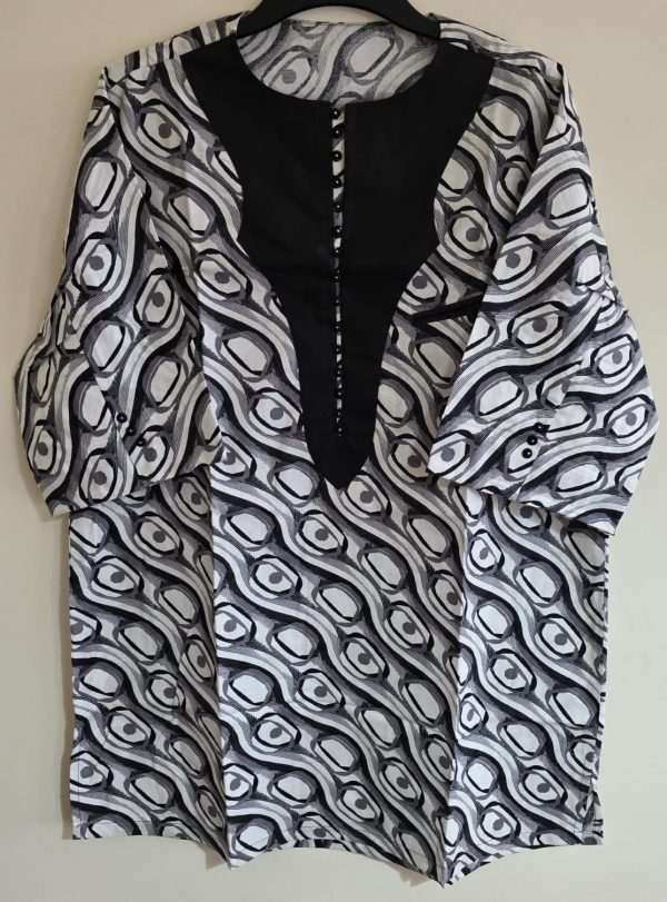 Black & White Men African short sleeve shirt