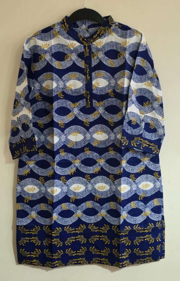 Blue men african short sleeve shirt