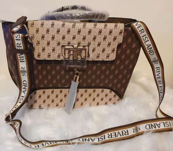 Brown RI monogram tote bag