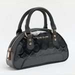 Black patent embossed mini cross body bag