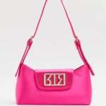 River Island Bright pink satin shoulder bag