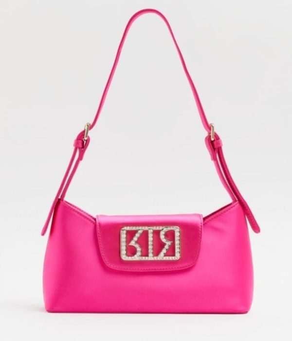 River Island Bright pink satin shoulder bag