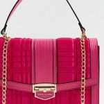 Pink velvet chain strap shoulder bag